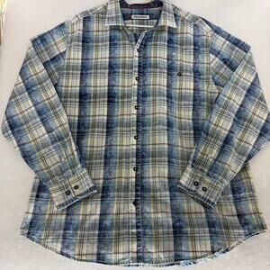 Tommy Bahama Mens Long Sleeve Button Down Shirt Plaid Pattern XL